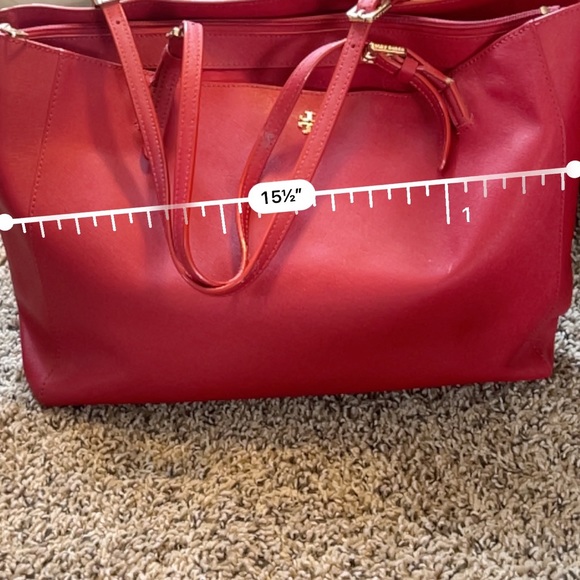 Tory Burch Red Tote Bag with buckles! - Picture 13 of 14